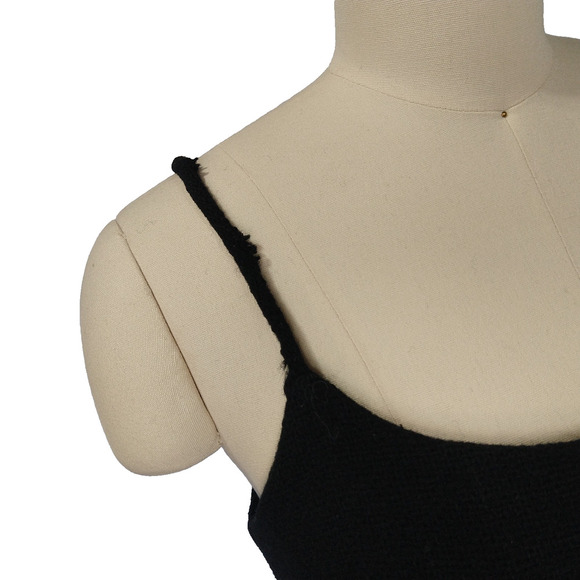 Vintage 50s Marek New York Black Maxi Dress Size S Wool Blend Belted Avant Garde - Picture 5 of 10